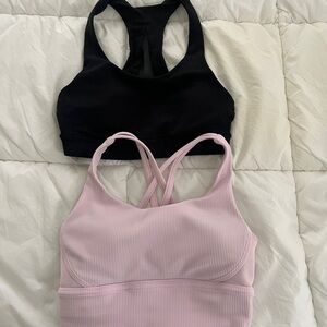 Lululemon Black and Pink Sports Bra Pair